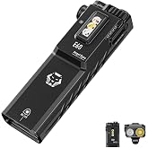 RovyVon Angle Eyes E60 EDC Flat Flashlight with White/Red/UV Sidelights | 1500 Lumens White Light, 365nmU Front Light(3W), Green Beam Combo, Super Bright Flashlight Rechargeable with Lock Button