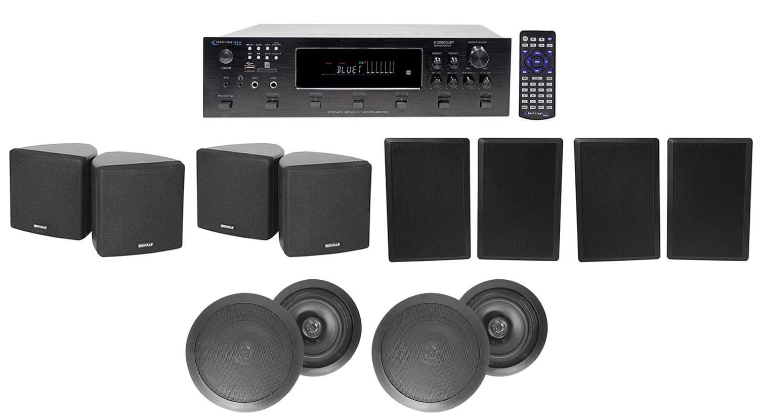 Amazon Com H12x500ubt 6 Zone Home Theater Receiver Cube Wall