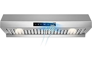 RAPSUAR 30 inch Under Cabinet Range Hood 1200 CFM with 4-Speed Gesture Sensing & Touch Control, Stainless Steel Kitchen Stove Vent Hoods with 2 LED Lights, Time Setting, Dishwasher-Safe Baffle Filters