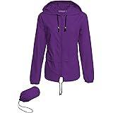 Avoogue Raincoat Women Lightweight Waterproof Rain Jackets Packable Outdoor Hooded Windbreaker