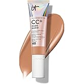 IT Cosmetics CC+ Nude Glow - Medium Coverage Foundation with SPF 40 & Brightening Glow Serum, Lightweight Skin Tint, 2% Niacinamide + Hyaluronic Acid, Up to 24H Hydration, Normal/Dry Skin - 1.08 fl oz