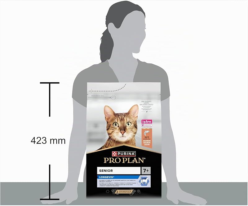 ® Ração seca sénior 7+ LONGEVIS® Rica em Salmão para Gatos, 3 kg