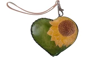 Yzikema 1 Pcs Leather Zipper Coin Purse Heart Shaped Wallet, Wrist Bag,Hand Bag,Coin Organizer, Change Holder,Card Case, Mini Leather Zipper Storage Bag for Women