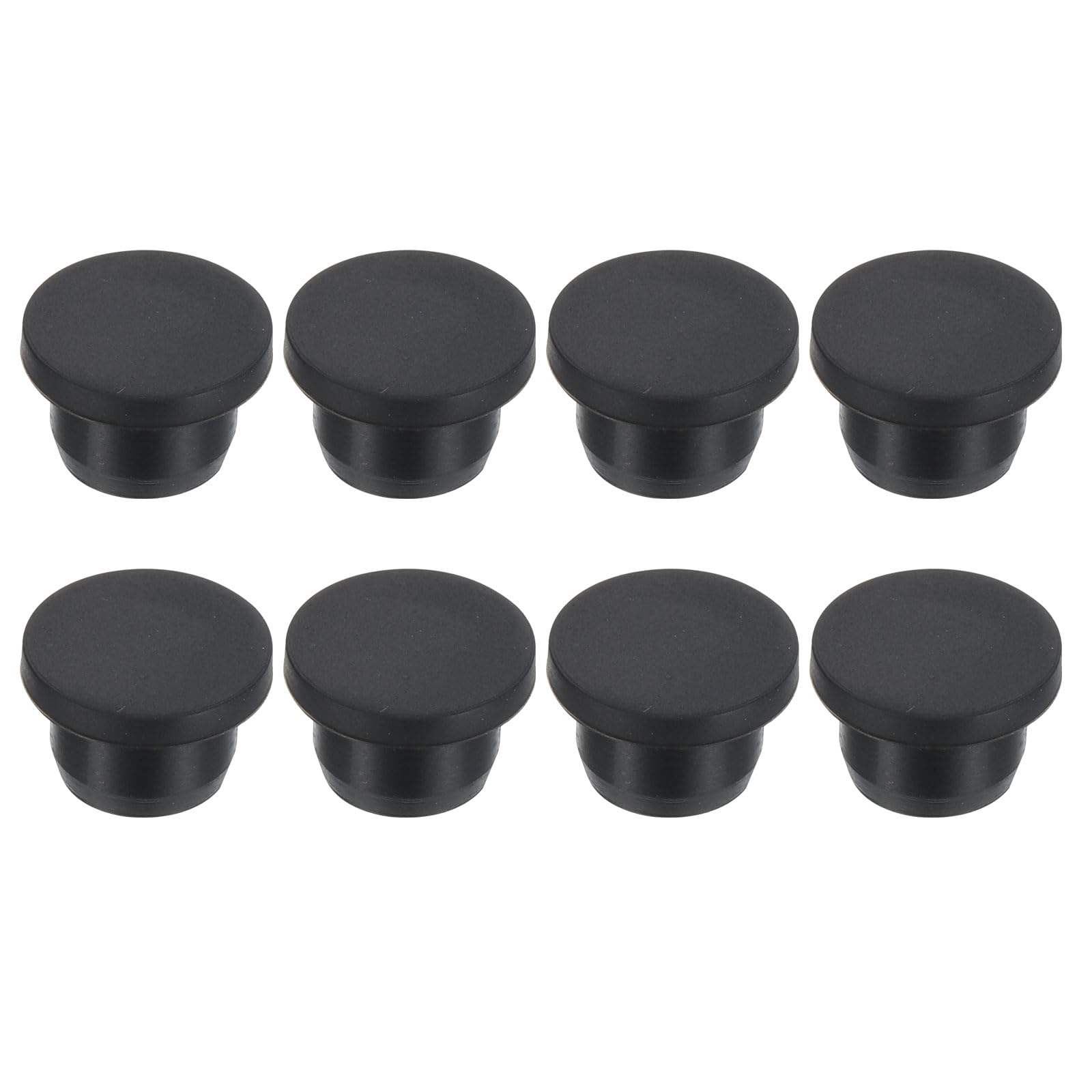 PATIKIL 15.5mm Diameter Rubber Hole Plugs, 8 Pcs Silicone Rubber Round Hole Stoppers for 15mm Hole, Black