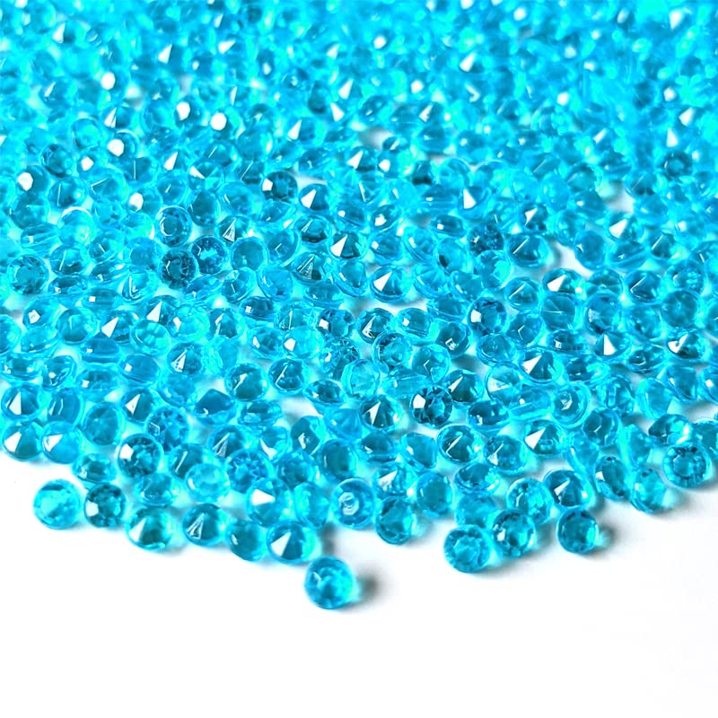 10,000 Scatter Crystals Wedding Rhinestone 2.5mm Gem Beads Diamante Acrylic Stones Table Confetti Centrepiece Decorations Decor Prom Event (Turquoise)