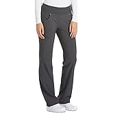 Cherokee Scrubs for Women Mid Rise Straight Leg Scrub Pants For Women Pull-on Bottoms with 6 Pockets & 360° Stretch - CK002