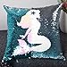 leegleri Mermaid Sequins Pillow Case, Reversible Sequin Throw Pillow Cover with Zip,Magic Mermaid Cushion Cover for Chair Couch Bed Sofa