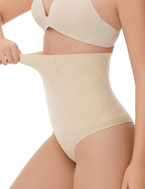 Thong Shapewear for Women Tummy Control High Waisted Body Shaper Underwear Seamless Shaping Panties