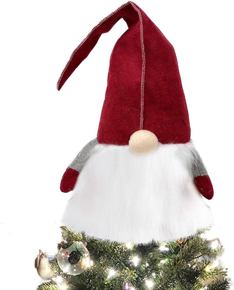 Celebrate A Holiday Gnome Christmas Tree Topper Decoration