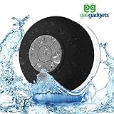 Portable Bluetooth Shower Speaker with Suction Cup - Waterproof, Built in Mic, Universal Phone & Tablet Compatibility - Black - by Gee Gadgets
