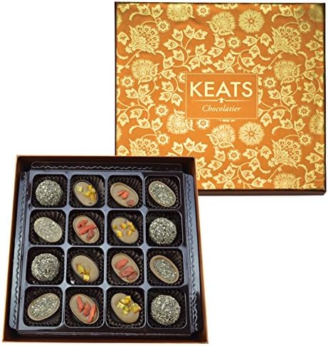 KEATS CHOCOLATIER FINE CHIA SEEDS COVERED TRUFFLES GOJI BERRIES TOPPED HAZELNUT CHOCOLATE ASSORTMENT IN HAND MADE GIFT BOX CHOCOLATE 170g MOTHERS DAY GIFT