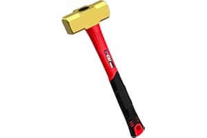 C&T 3lb Brass Sledge Hammer,Non-Sparking,Comfortable Fiberglass Handle,3-Pounds,Non-Magnetic,Corrosion Resistant