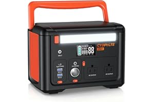 Portable Power Station 600W(1200W Surge), 299Wh Camping Power Station with 2 AC Outlet, 140W USB-C Fast Charging,7 Ports Mini Solar Generator for Camping Indoor Outdoor Emergency RV (CYBPULTE C601)