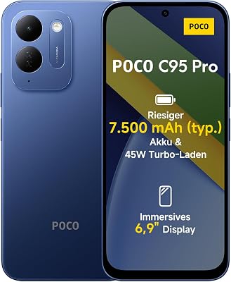 Poco C95 Pro, Smartphone 8+256 GB, Blau, 7500mAh, 45W Schnellladen