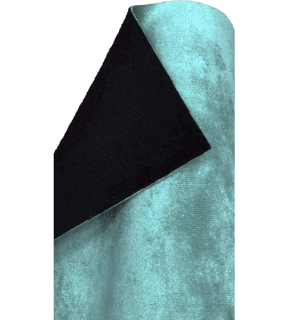 A-Express Plain Soft Plush Velvet Fabric Upholstery Dressmaking Curtain Blind Cushion Velour Material - Sky Blue Half Metre 50cm x 145cm