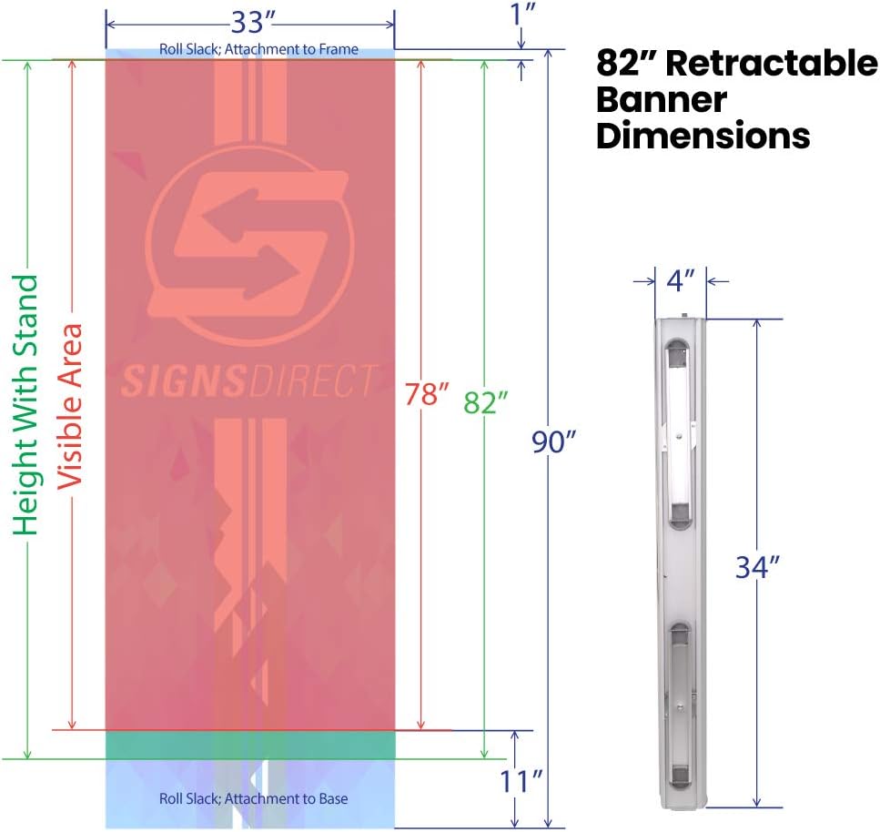 Amazon Com 33 X79 85x200cm Retractable Banner Stand Office