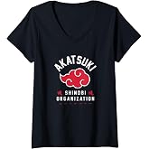 Womens Naruto Shippuden Akatsuki Shinobi Organization V-Neck T-Shirt