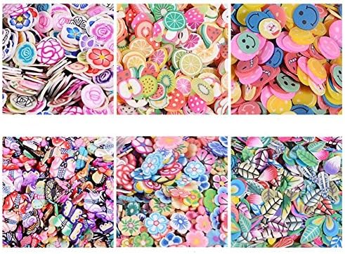 Gelaiken 1000 Pcs Fruit Nail Art Beauty Stickers Soft Pottery DIY Accessories(Colour)