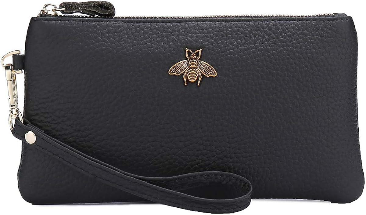 white clutch bag with wrist strap