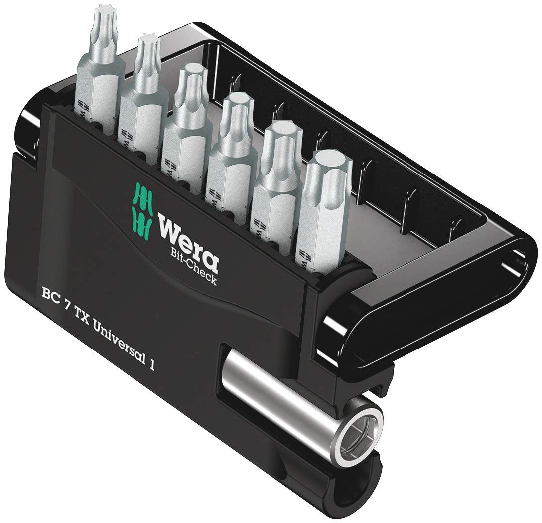 Wera 05056294001 Mini-Check Set Extra-Tough for Drill/Drivers, Torx TX10-40 7pc