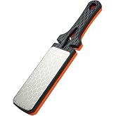 Diamond Sharpening Stone,400/1000 Grit Handheld Double-Sided Diamond Sharpener 5 in 1 Honeycomb Surface Knife Sharpener Plate Whetstone with Ceramic &amp; Tungsten Steel Scissor Slot for Kitchen Outdoor