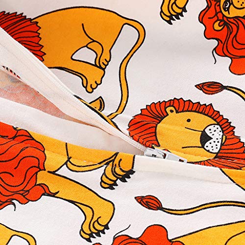 NUWFOR Toddler Infant Baby Boys Girls Cartoon Lion Print Hooded Romper Jumpsuit Outfits(White,12-18 Months)