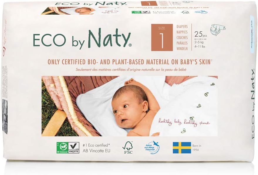 Pañal Nº 1 Naty 2-5 kg, 25 ud.: Amazon.es: Bebé