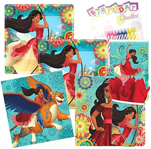 Disney Elena Of Avalor Party Plates and Napkins Serves 8 With Birthday Candles