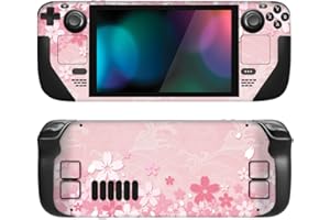 PlayVital Full Set Protective Skin Decal for Steam Deck LCD, Custom Stickers Vinyl Cover for Steam Deck OLED - Cherry Blossoms Petals