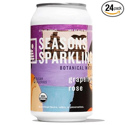 Seasons Sparkling Organic Botanical Water Grapefruit Rose 12 Fl Oz Pack Of 24 Amazon Com Grocery Gourmet Food
