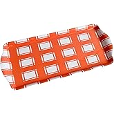 Sprinkles & Confetti Orange Plaid Melamine Serving Tray Durable, Reusable & Stylish Platter for Holidays, Appetizers, Charcuterie, Gifting & Everyday Entertaining