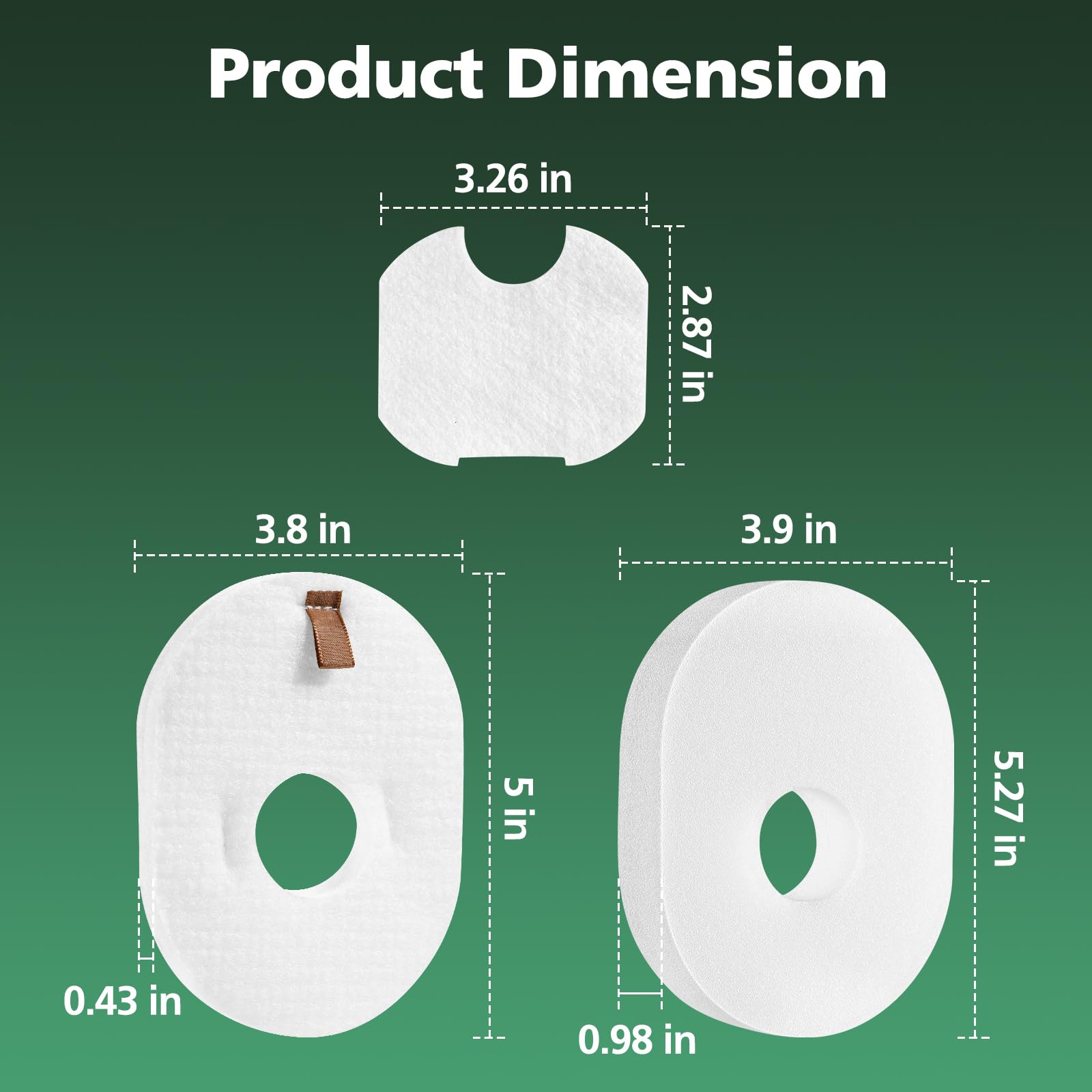 2 Pack Filter Replacement for Shark Rocket Vacuum HV300 HV301 HV300W HV302 HV305 HV310 UV450 Foam & Felt Filter Kit