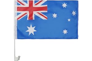 AZ FLAG - Australia Car Flag 18'' x 12'' - Australian Car flags 30 x 45cm - Banner 18x12 INCHES PLASTIC STICK - Drapeau Austr