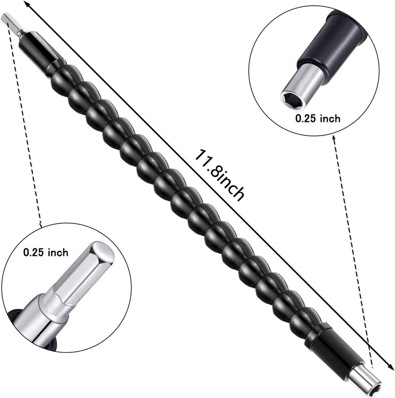 3 Pcs Flexible Drill Bit Extension Flexible Shaft Extension
