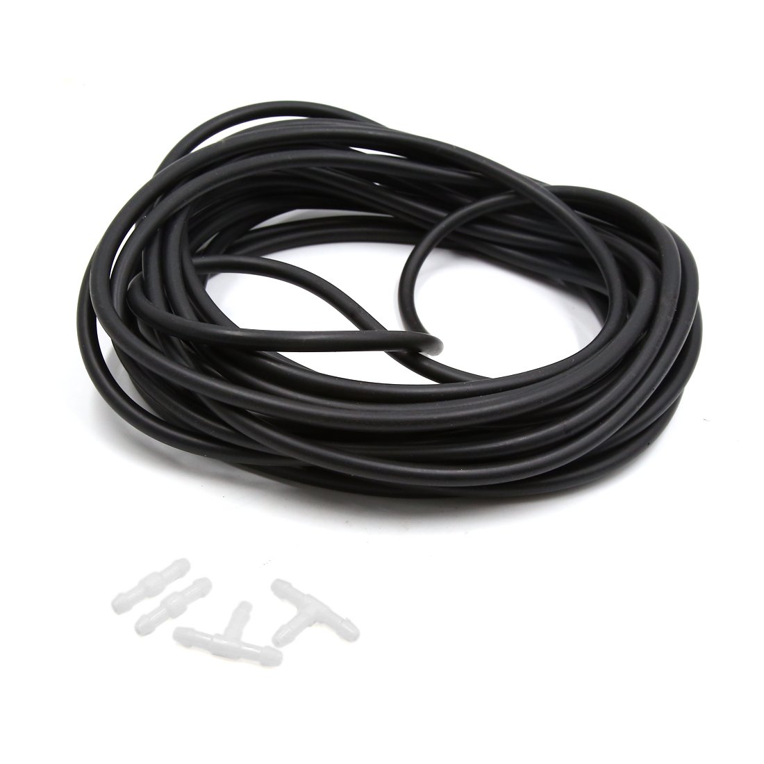 sourcingmap 10M 4mm Inner Dia Black Rubber Car Vacuum Hose Water Tube Pipe
