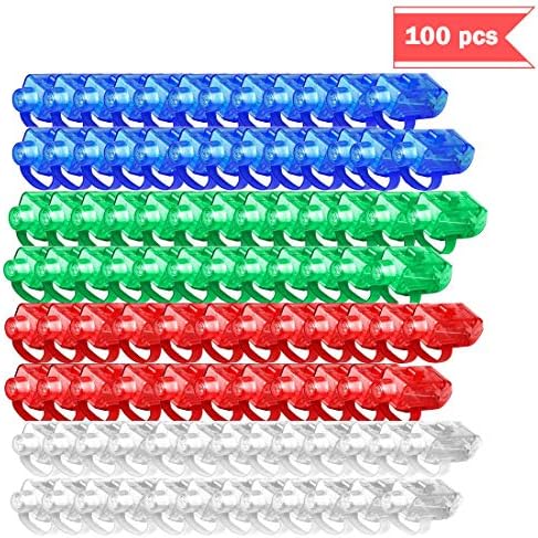 ANBET 100 Pack LED Finger Lights Multi-color Flash Lights Light Up Toy for Party Favor Supplies