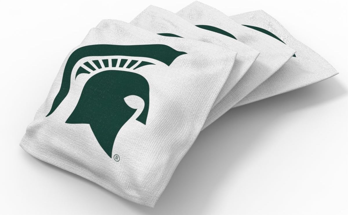 Wild Sports unisex NCAA College Michigan State Spartans White Authentic Cornhole Bean Bag Set (4 Pack), 16 oz : Sports & Outdoors
