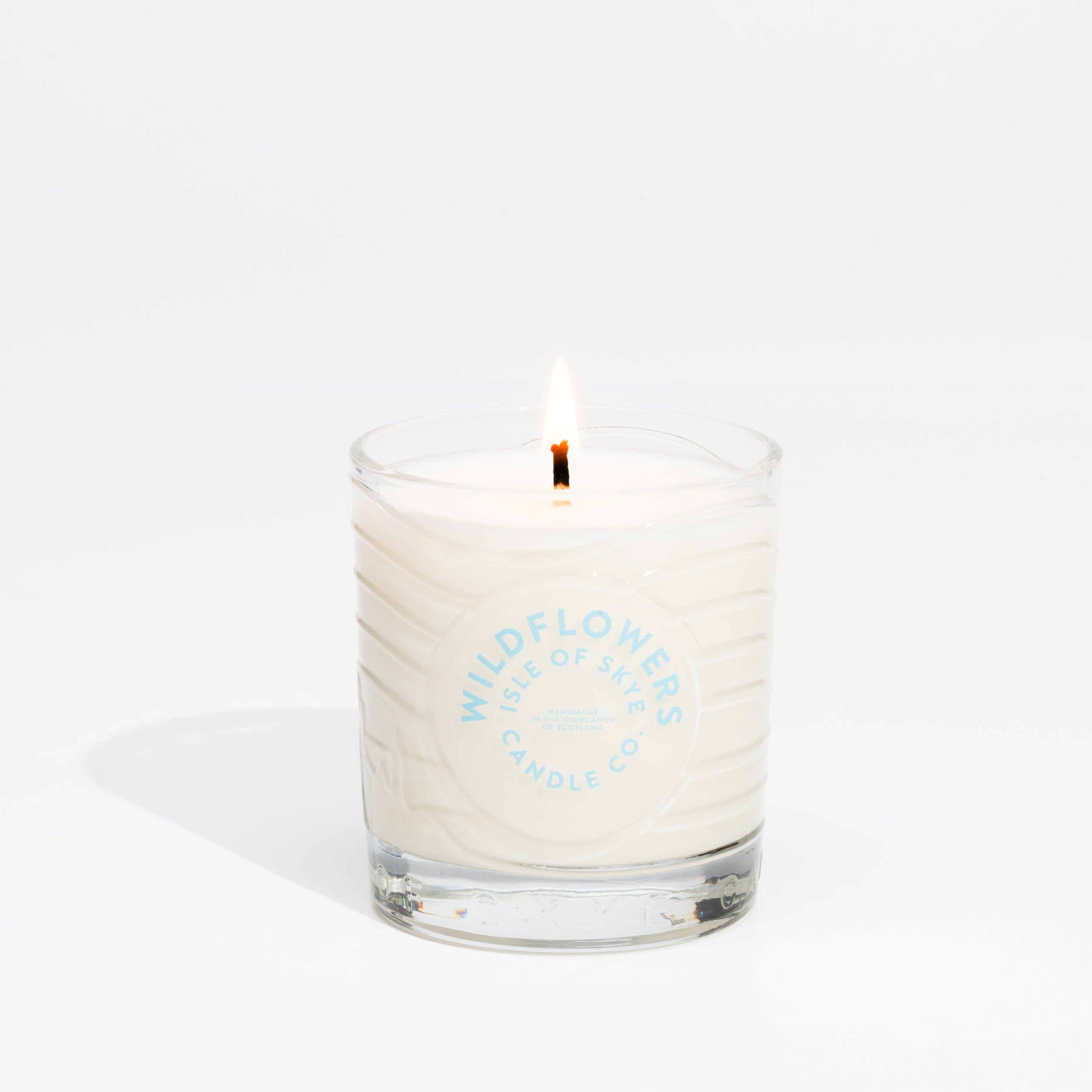 Isle of Skye Candle Company Wildflowers Island Tumbler | Natural Soy Wax Candle | Handmade in Scotland | Premium Scented Candle | Bespoke Glass Tumbler | 35+ Hours Burn Time