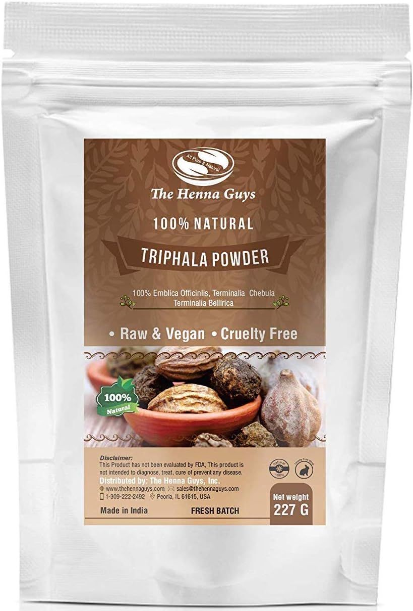 227 Grams / 8 Oz Triphala Powder (Mix of Amla, Behada, Myrobalan) Raw & Vegan Triphala Powder