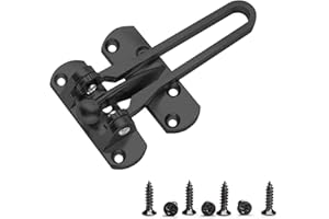 TAROSE Home Security Door Lock Swing Bar Door Guard for Kids, Hotel Door Latch, Thicken Solid Zinc Alloy Reinforcement Lock, Black