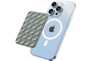 SuydanBox Magnetic Suction Cup Phone Mount, Anti-Slip Hands-Free Silicone Phone Holder, Compatible with MagSafe Phone Case for iPhone Pro Max 15/14/13/12 Series,Mirror Shower Holder for Selfies(Green)