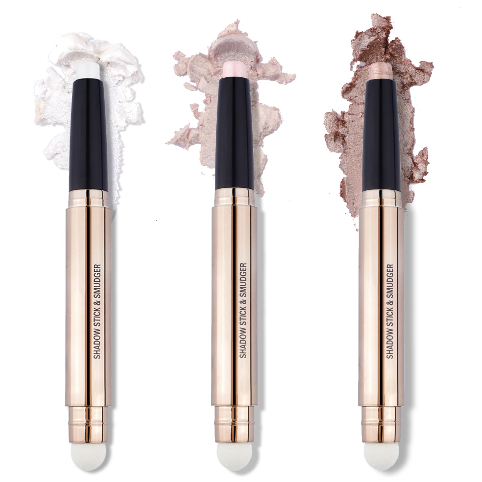 Erinde 3PCS Double-Ended Shimmer Eye Shadow Stick - High-Pigmented Metallic Cream Pearlescent — image 1