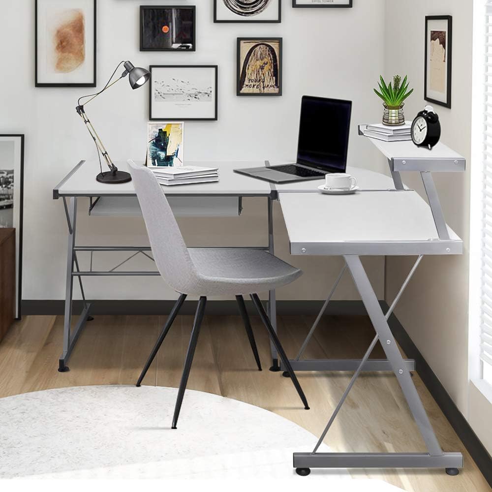 OOTORI - Escritorio en forma de L con esquinas redondas, escritorio