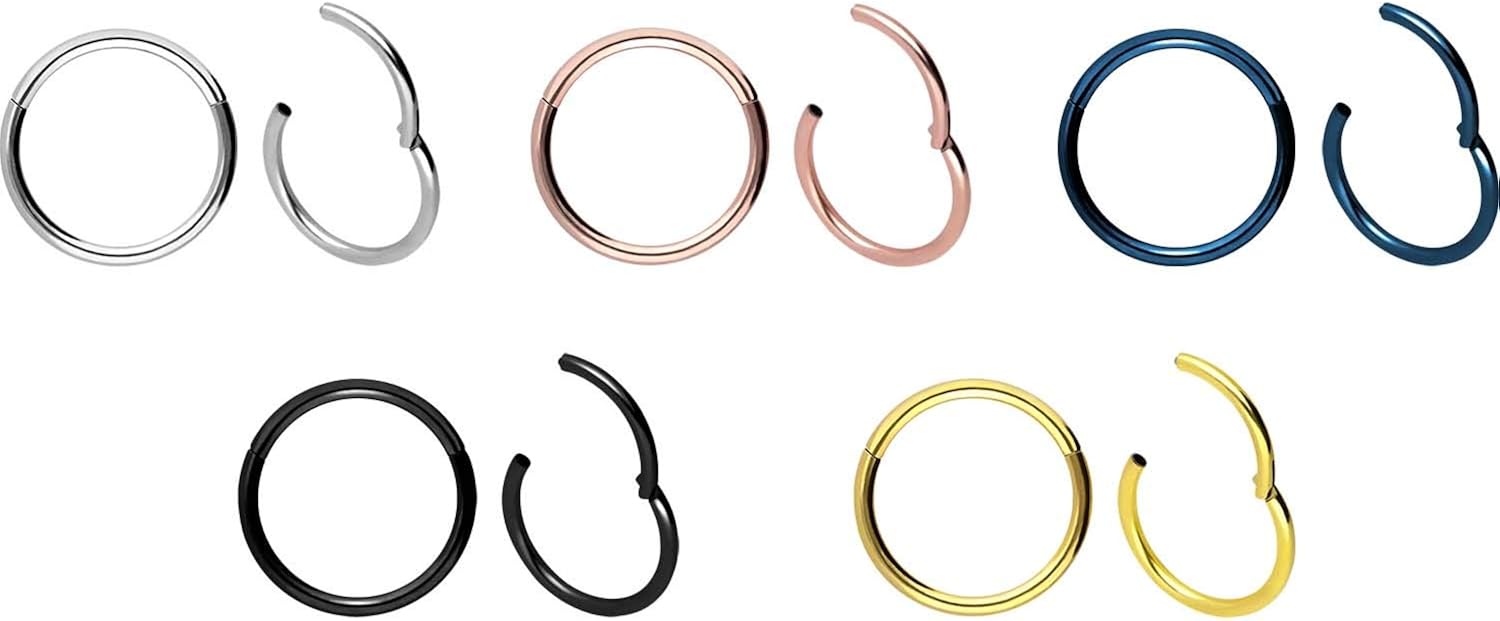 PIERCINGLINE Segment Ring Clicker made of surgical steel - Piercing in Black - Size: 1.2 mm bar thickness - Image 3
