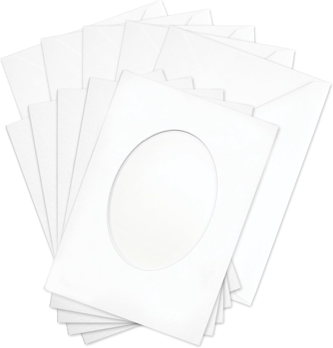 Katy Sue Designs Oval Aperture Cards & Envelopes 5/Pkg- Katy Sue Designs Oval Aperture Cards & Enve