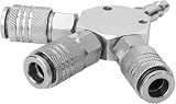 Fafeicy 1/4'' F-NPT 3 Way Pneumatic Quick Connector Manifold Air Hose Splitter view 2