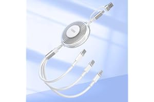 100W USB C to Multi Charging Cable, Phone 15 Retractable Charging Cable with Type C 100W+IP 27W+Micro USB 10W Multi Phone Cha