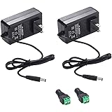 SmoTecQ 12V 2A Power Supply AC Adapter, AC 100-240V to DC 12 Volt Transformers, 2.1mm X 5.5mm Wall Plug (12 Volt - 2amp - 2pa