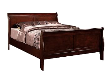 Amazon.com: Furniture of America Ansel Cherry Sleigh Bed, Twin ...