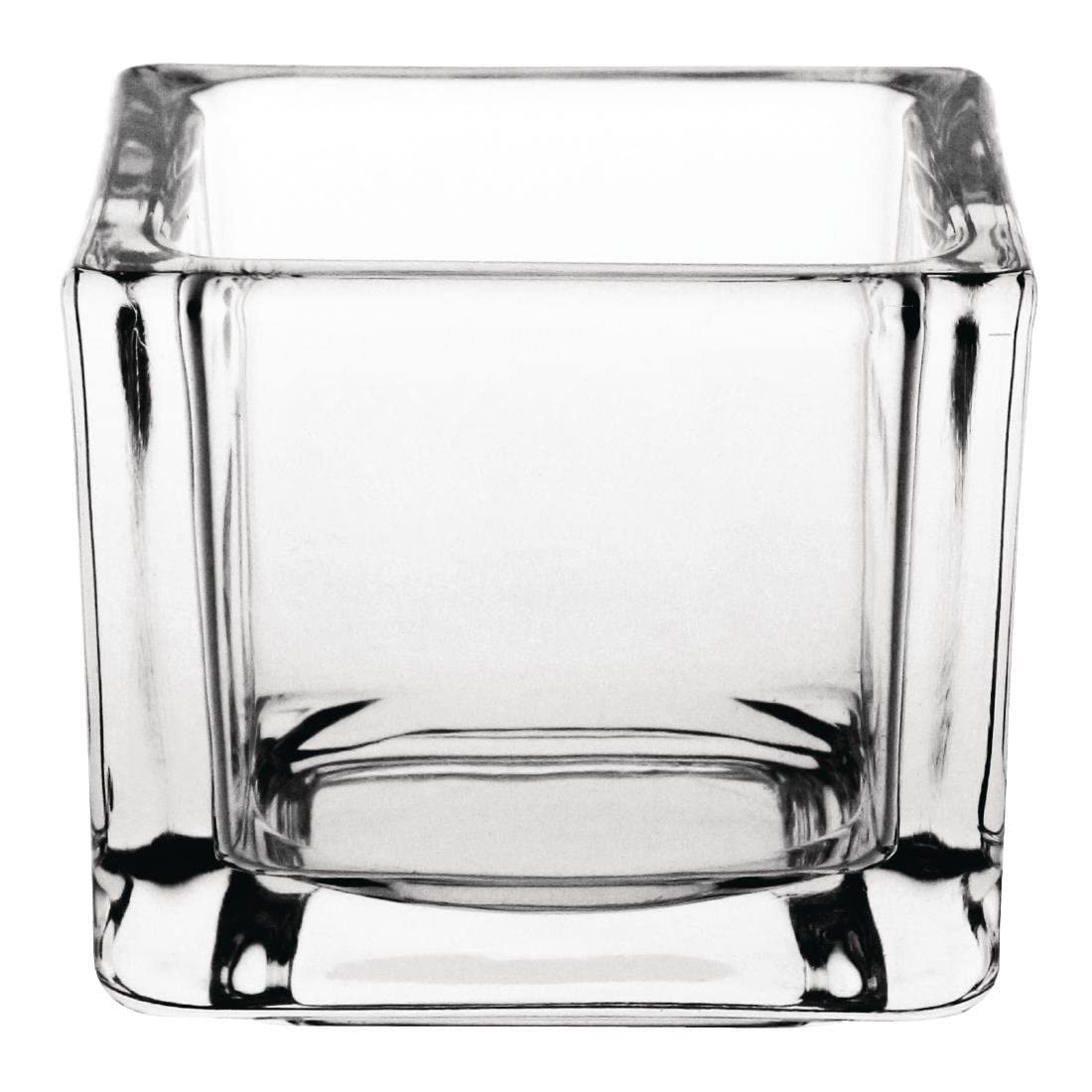 Olympia Glass Tealight Holder Square Clear Tea Light Candle Holders 6pc